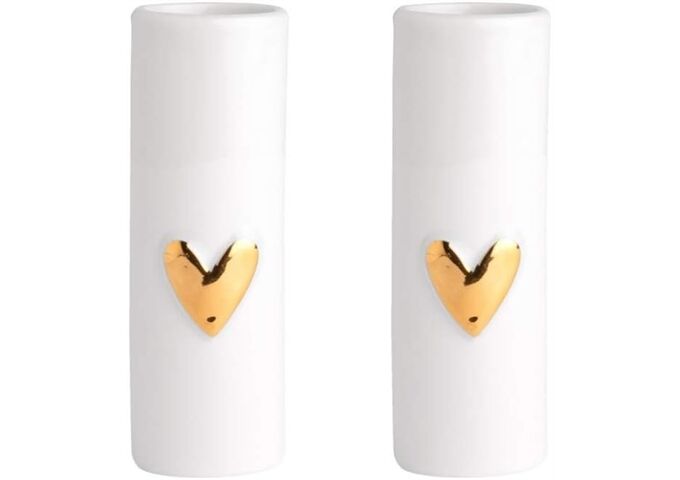 Räder WOLKE SIEBEN Minivasen Herz 2er Set gold dia:3,5c