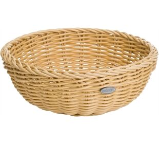 Westmark runde Schale beige, 23x9cm Rand gebogen Korbwaren
