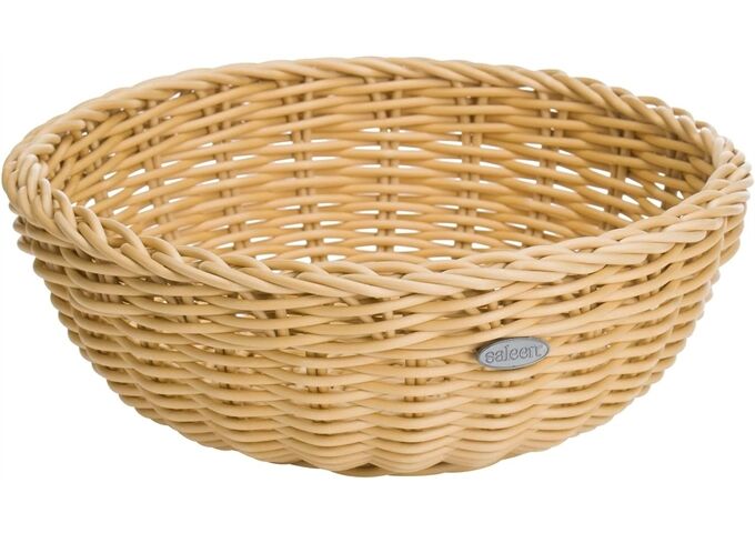 Westmark runde Schale beige, 23x9cm Rand gebogen Korbwaren