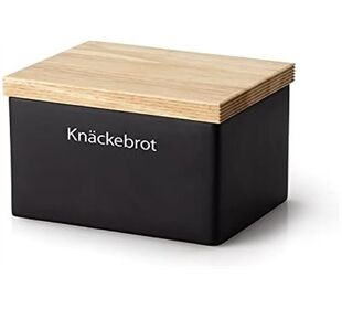 Continenta Vorratsdose mit Holzdeckel, schwarz