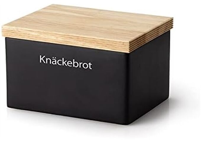 Continenta Vorratsdose mit Holzdeckel, schwarz
