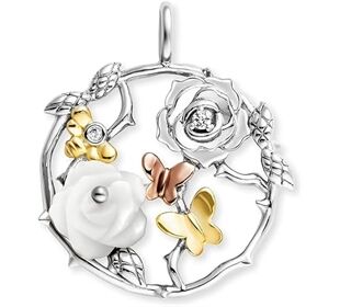 Engelsrufer ANhänger Garden 2 Zirkonia Perlmutt Silber Gold pl