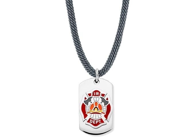 Herzengel Kette Feuerwehr Edelstahl mit Emaille