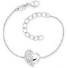 Herzengel Armband Herzflügel Silber rhod. 12+4cm
