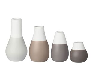 Räder ZUHAUSE Mini Pastellvasen 4er Set grau dia:4cm H