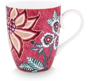Pip Studio Mug Large Flower Festival Dark Pink 350ml