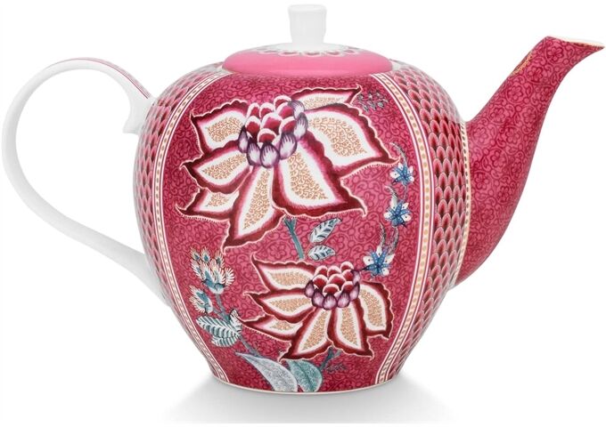 Pip Studio Tea Pot Large Flower Festival Dark Pink 1.6ltr