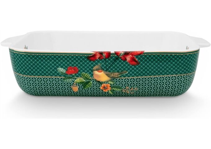 Pip Studio Baking Dish Rectangular Winter Wonderl. Green L