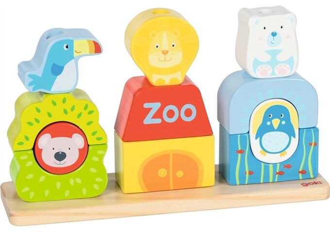Goki Steck-und Stapelspiel Zoo