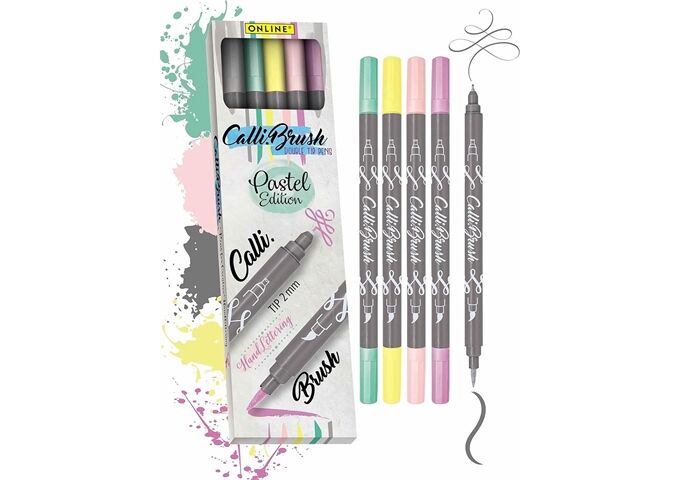 ONLINE Faserschreiber 5ST Duo pastell