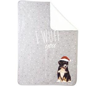 ihr Ideal Home Range I WUFF YOU grey 100 x 140 cm Wohndecke
