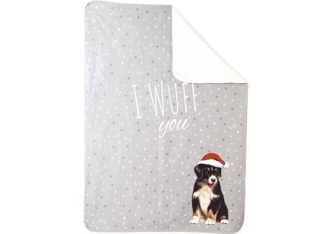 ihr Ideal Home Range I WUFF YOU grey 100 x 140 cm Wohndecke