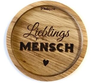 holzpost Untersetzer aus EICHE "LieblingsMensch"