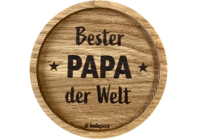 holzpost Untersetzer aus EICHE "Papa"