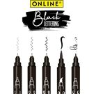 ONLINE Tuschestift-Etui 5ST schwarz