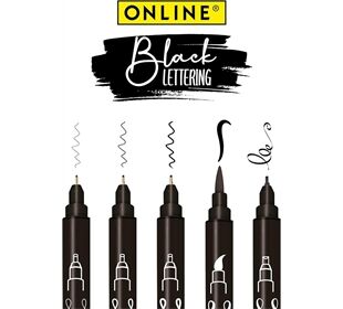 ONLINE Tuschestift-Etui 5ST schwarz