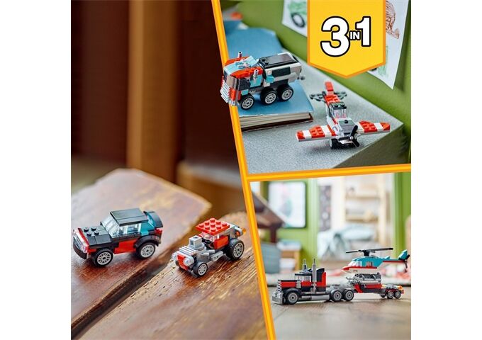 LEGO® Creator Tieflader mit Hubschrauber
