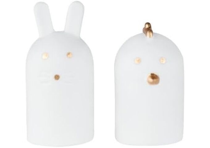 Räder Ostern Porzellanfiguren Hase und Huhn D 2,5cm H 5c