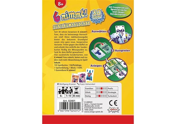 Amigo Kartenspiel 3 nimmt! 30 Jahre-Edition
