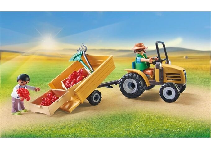 Playmobil Traktor mit Anhänger und Wassertank