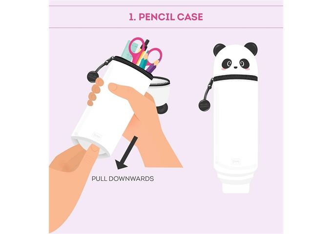 Legami KAWAII 2-IN-1 SOFT SILICONE PENCIL CASE - PANDA