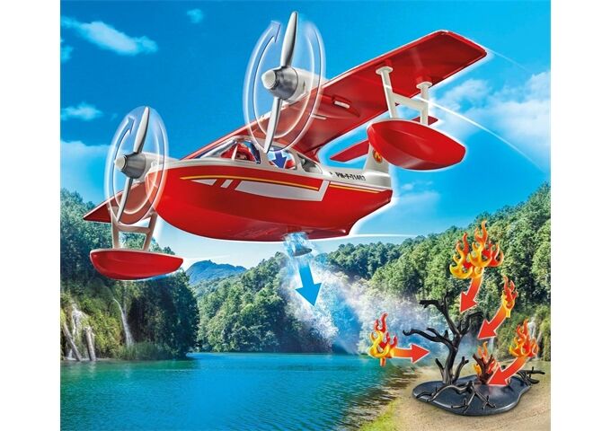 Playmobil Feuerwehrflugzeug mit Löschfunktion