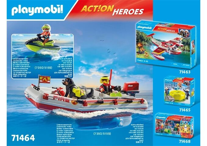Playmobil Feuerwehrboot mit Aqua Scooter