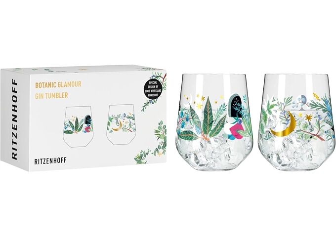 Ritzenhoff Botanic Glamour Gin Tumbler 2er 7 8GWAW H23