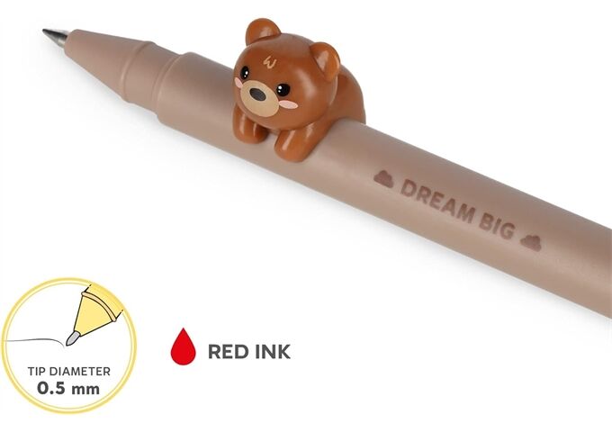 Legami Gel PEN - Teddy Bear - RED INK