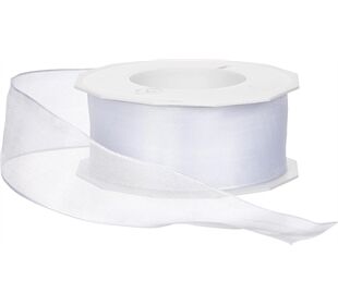 C.E. PATTBERG Organzaband Draht 40mm-25m weiß