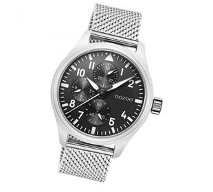 Oozoo OOZOO Timepieces silver/black Meshband Herren