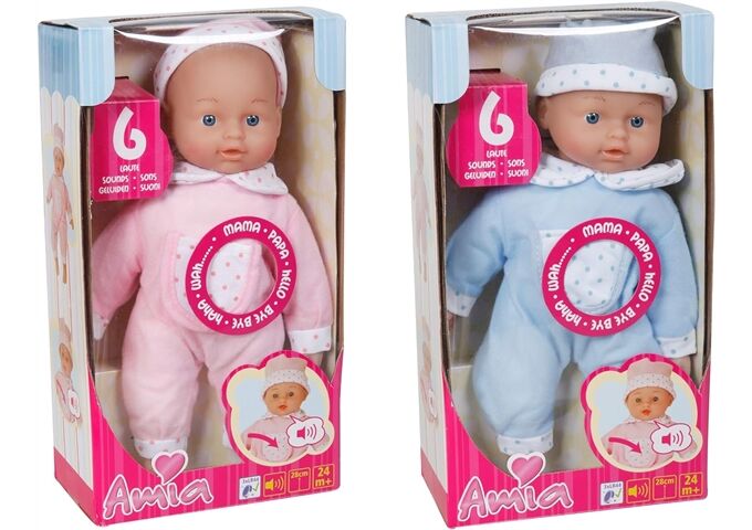 Amia AM Puppe mit Mütze,sprechend,28cm,2