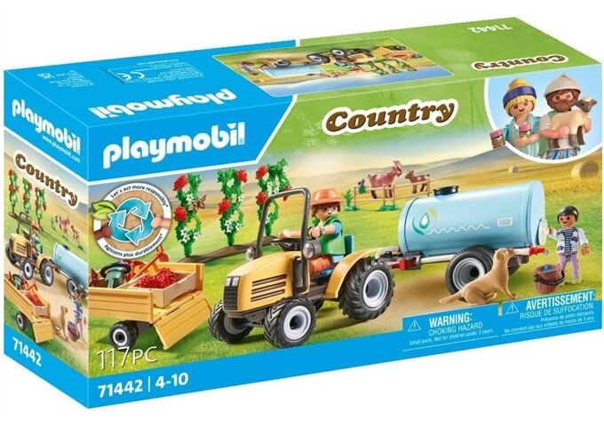 Playmobil Traktor mit Anhänger und Wassertank
