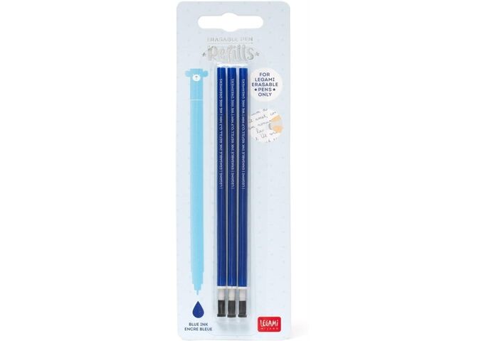 Legami REFILL ERASABLE PEN - BLUE - PACK 3 PCS