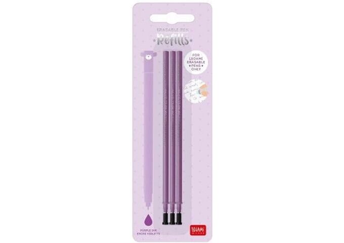 Legami REFILL ERASABLE PEN - PURPLE - PACK 3 PCS