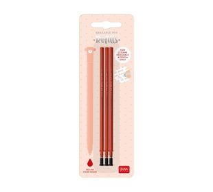 Legami REFILL ERASABLE PEN - RED - PACK 3 PCS