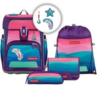 Step by Step CLOUD OCEAN Schulranzen-Set "Dolphin Lana", 5-teil