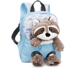 Nici Rucksack mit Plüschtier Waschbär 25cm
