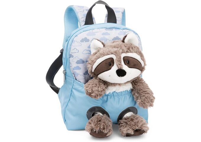 Nici Rucksack mit Plüschtier Waschbär 25cm