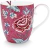 Pip Studio Mug XL Flower Festival Dark Pink 450ml