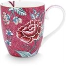 Pip Studio Mug XL Flower Festival Dark Pink 450ml