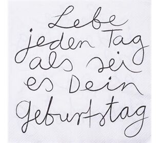 Räder Serviette 33x33cm Lebe jeden Tag als sei es
