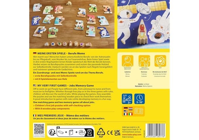Haba Meine ersten Spiele – Berufe Memo