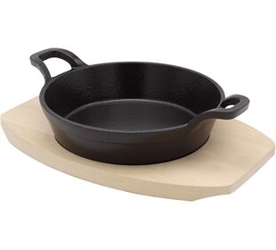 KARL KRÜGER Servierpfanne mit Holzteller Ø18cm