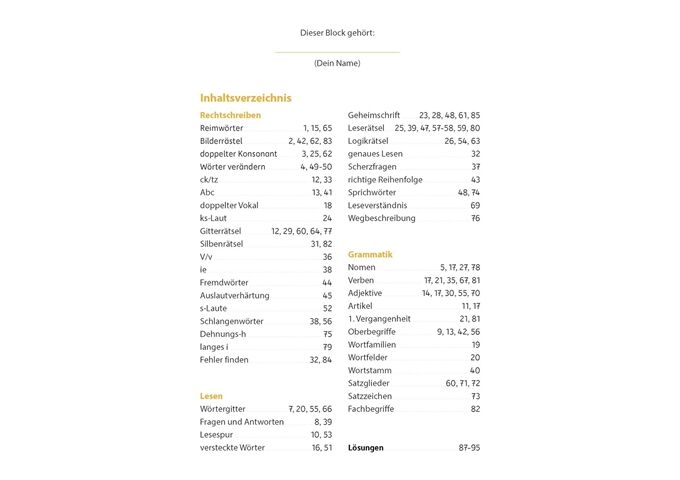 Hauschka Verlag Mein Rätselblock Deutsch 3.Klasse