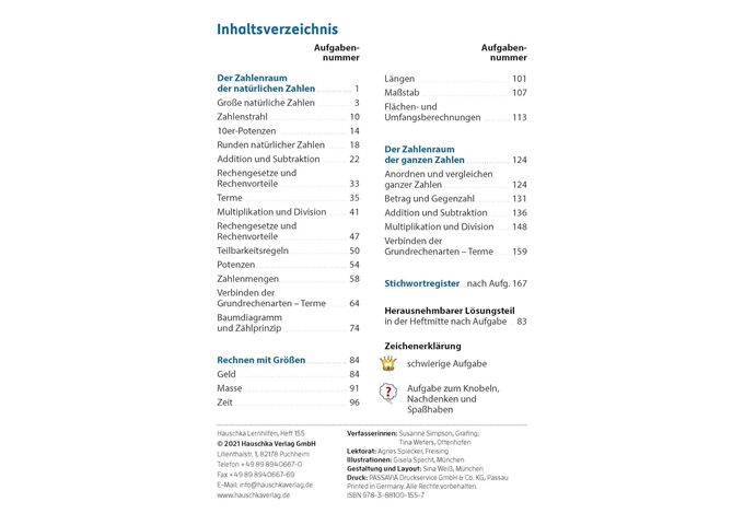 Hauschka Verlag Rechnen und Textaufgaben - Gymnasium 5. Klasse, A5