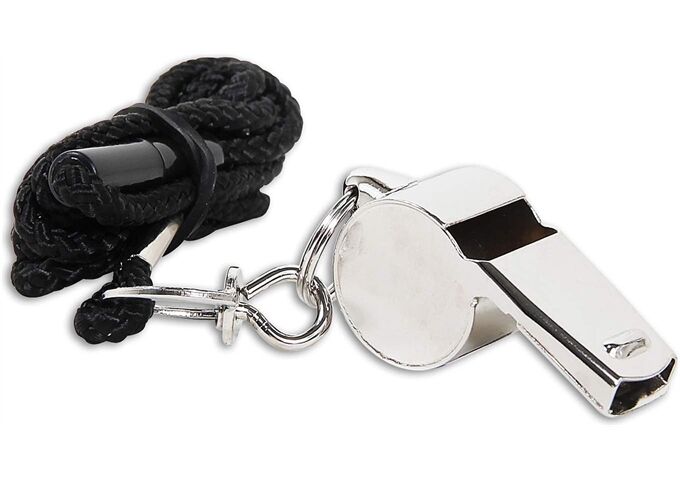 New Sports Schiedsrichterpfeife, Metall, ca, 16,5x