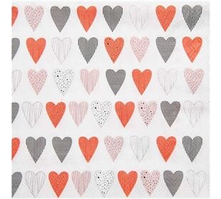 Räder DINING Cocktailserviette 25x25cm Herzen