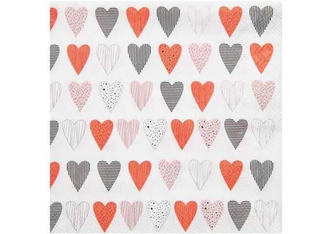 Räder DINING Cocktailserviette 25x25cm Herzen