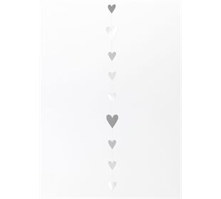  Papierkette Silberherzen L.140cm
